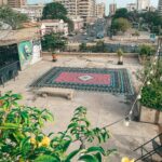 An Ornate Stenciled Rug by Mateo Complements a Cultural Center’s Communal Rooftop in Dakar — Colossal