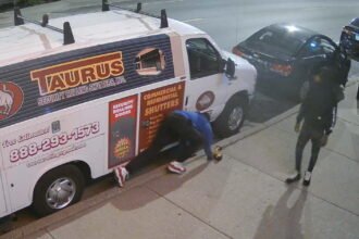 Caught on camera: Catalytic converter crew strikes security firm’s van on West Side