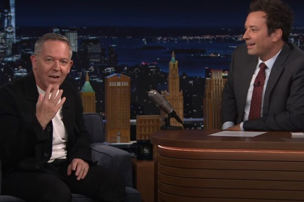 Greg Gutfeld Hugs Jimmy Fallon in Late-Night Crossover