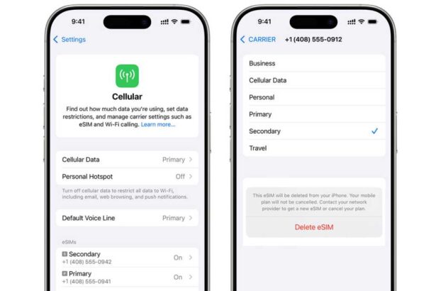 How to delete eSIM on iPhone