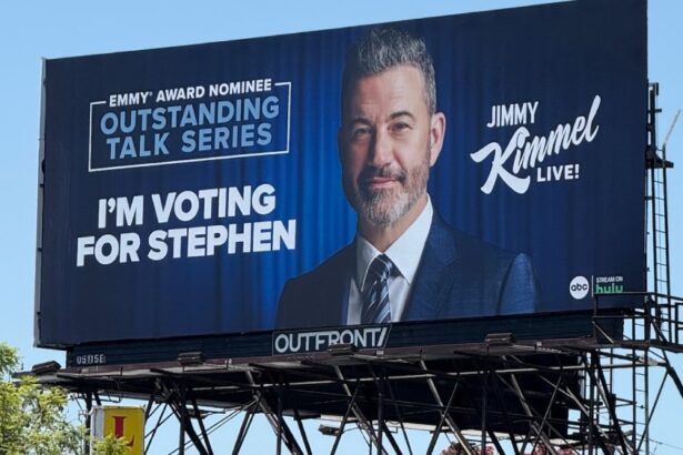 Jimmy Kimmel Puts Up Emmys Billboard for Stephen Colbert