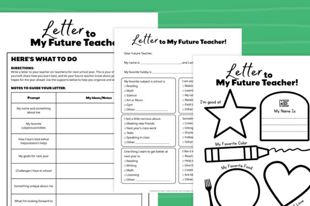 “Letter to My Future Teacher” Free Template Bundle