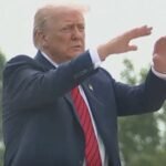 Trump Wandered Around The White House Roof Yelling At Reporters While Pretending To Inspect Things