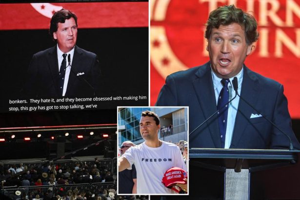 Tucker Carlson accused of stoking antisemitic conspiracy theory about Charlie Kirk murder at memorial service