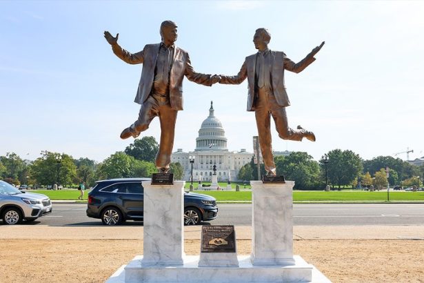 Statue of Trump and Epstein Holding Hands Removed From D.C. National Mall