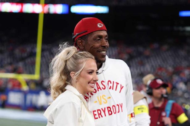 Brittany Mahomes Poses With Pat Mahomes Sr In All-White for SNF Game