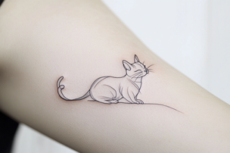 The Sleek Simplicity of Cat Outline Tattoos