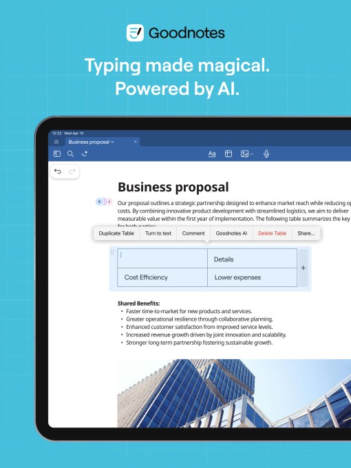 Goodnotes collaborative docs and AI assitant to cater to professional users