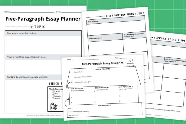 Five-Paragraph Essay Graphic Organizer (Free Worksheets)