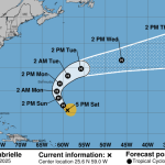 Gabrielle forecast to become 2nd Atlantic hurricane of season : NPR
