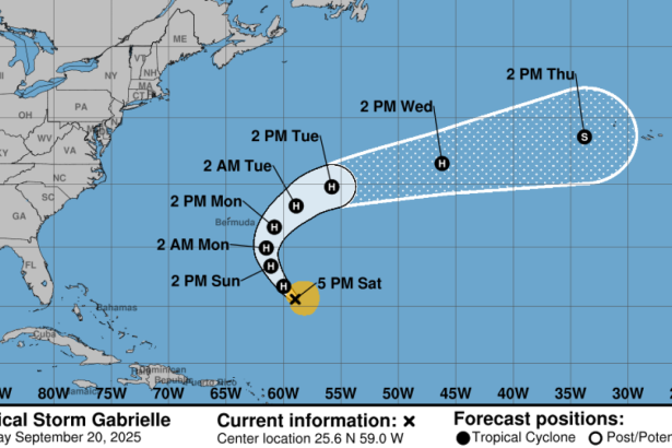 Gabrielle forecast to become 2nd Atlantic hurricane of season : NPR