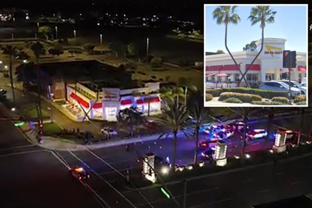 High-speed police chase ends in deadly shootout with homicide suspect outside California In-N-Out