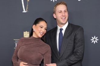 Jared Goff’s Wife Christen Harper Twins With Baby at Her 1st Lions Game