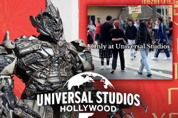 Megatron Encourages Guests to Fight at Universal Studios, on Camera