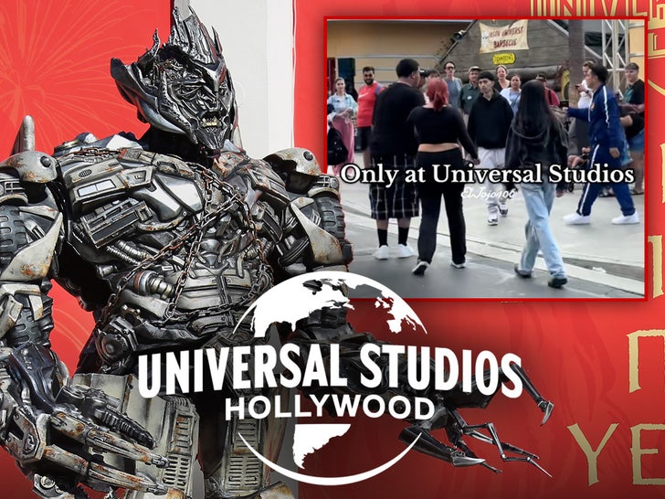 Megatron Encourages Guests to Fight at Universal Studios, on Camera