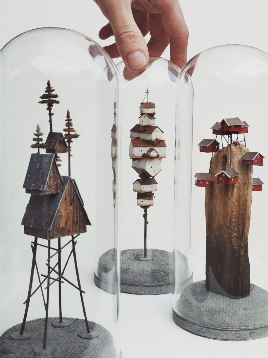 Vernacular Architecture and Mossy Trees Fill Michael Davydov’s Tiny Worlds