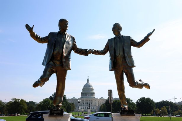 Hand-Holding Trump and Epstein Statue Appears on National Mall