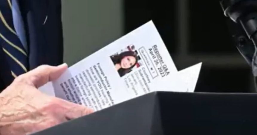 Joe Biden Note Card Scandal Resurfaces – Scripted Questions From Reporters, Reminders on Faces and Names of Hillary and Chuck Schumer | The Gateway Pundit | by Mike LaChance