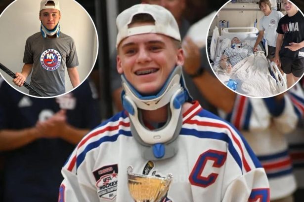 Long Island high school hockey player now walking after near-death experience