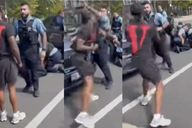‘Peacekeeper’ arrested after taking swing at Chicago cop in viral video