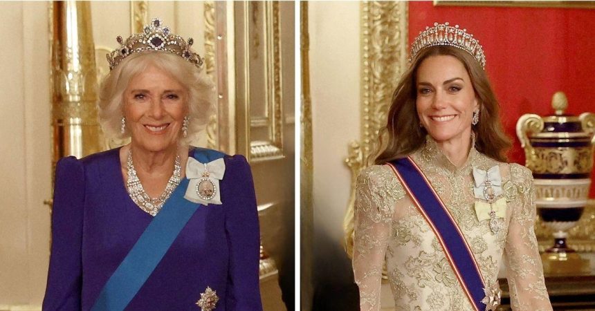 EXCLUSIVE: Camilla V Kate: How Queen, 78, Was 'Left Fuming' by Being 'Out-Glamoured' by Future Monarch Middleton, 43, During Donald Trump's State Visit