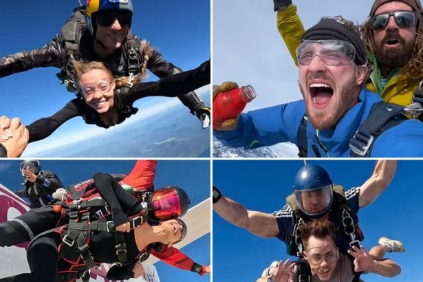 Skydiving Celebs Catch A Falling Star … Thrilling Pics!