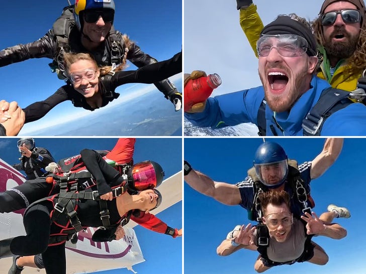 Skydiving Celebs Catch A Falling Star … Thrilling Pics!