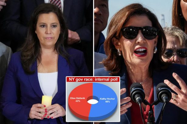 Elise Stefanik just 5 points behind ‘deeply vulnerable’ Kathy Hochul in NY governor’s race: internal poll