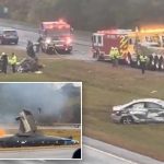 Small plane crash on I-95 during Massachusetts rush hour kills 2, injures commuter inside wrecked car