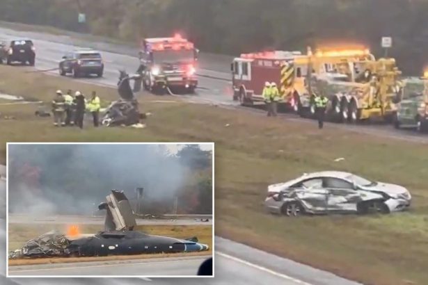 Small plane crash on I-95 during Massachusetts rush hour kills 2, injures commuter inside wrecked car