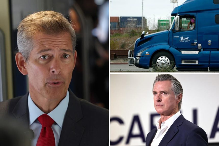 Transportation secretary withholding M from California for not enforcing English proficiency in truckers