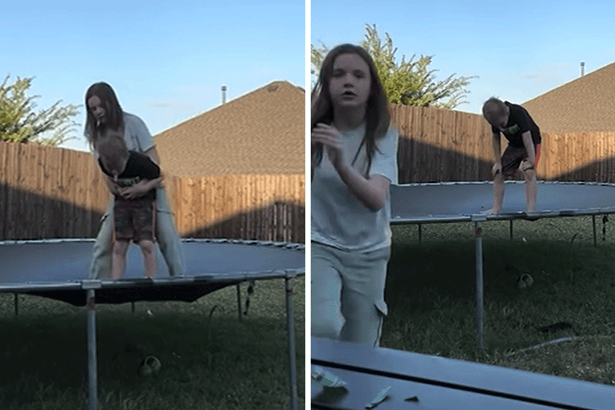 Sister Saves Life of Brother From Choking on Trampoline, Video Shows