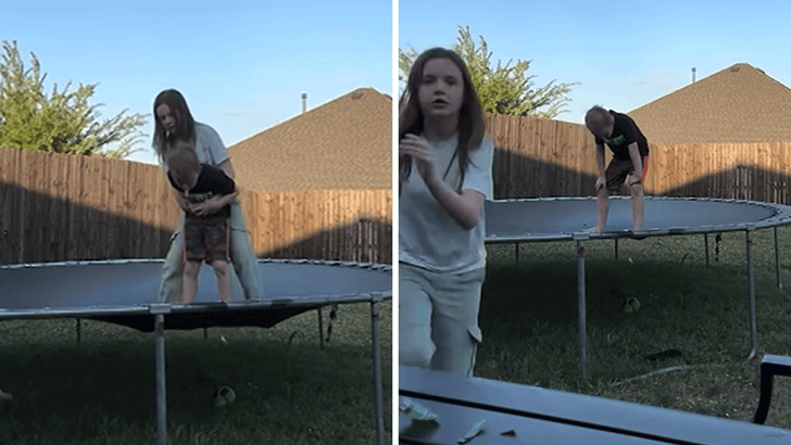 Sister Saves Life of Brother From Choking on Trampoline, Video Shows