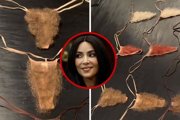 Kim Kardashian Unveils New SKIMS Pubic Hair Thong Line