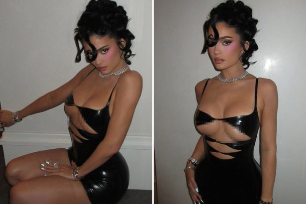 Kylie Jenner Dons Latex Cutout Dress, Warns ‘Careful What You Wish For’