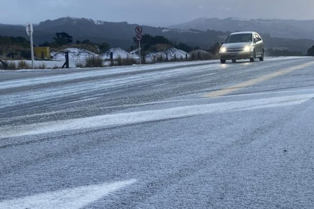 Car flips on icy Dunedin motorway