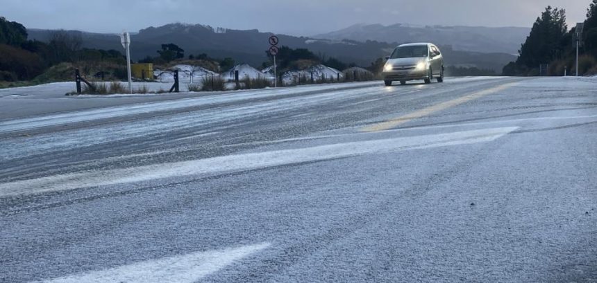 Car flips on icy Dunedin motorway