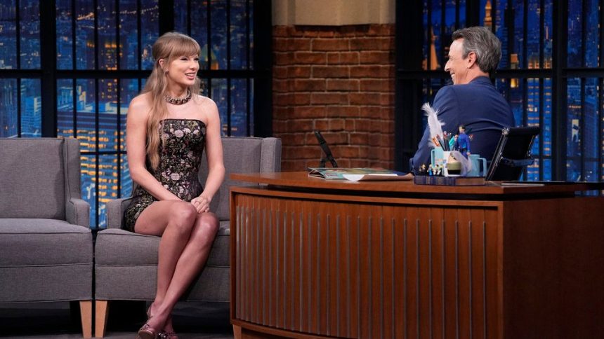 Taylor Swift Takes Over ‘Late Night with Seth Meyers’: Wedding Invites, ‘Life of a Showgirl’ Stories and Travis Kelce’s Botched Intro to Greta Gerwig