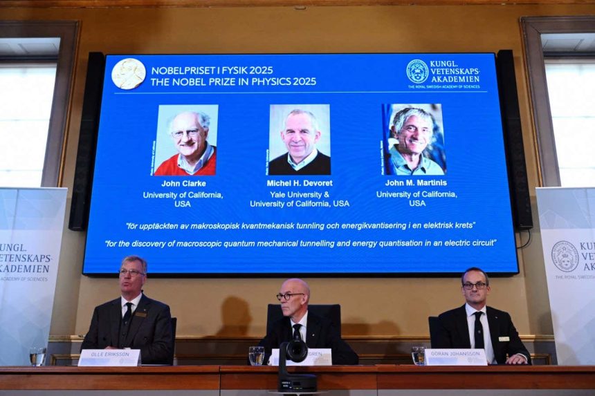 Nobel prize for physics goes to trio behind quantum computing chips