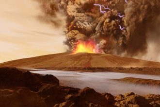 Martian volcanoes may have transported ice to the planet’s equator