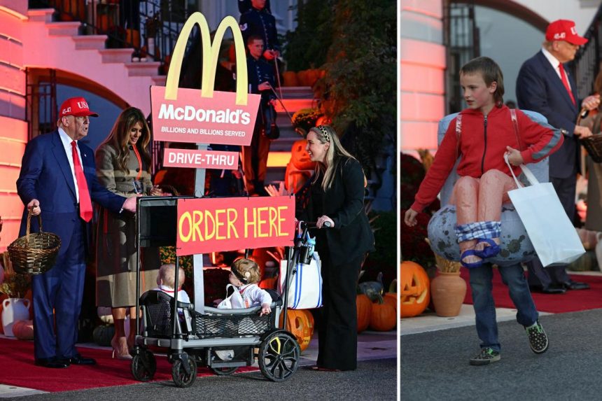 Trump greets hundreds of trick-or-treaters at White House Halloween Trump greets hundreds of trick-or-treaters at White House Halloween
