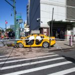 Out-of-control taxi cab slams into pole outside Chinese consulate, injures 4