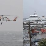 Coast Guard rescues man stranded off Cape Cod after ferry passengers spot him floundering in water during nor’easter