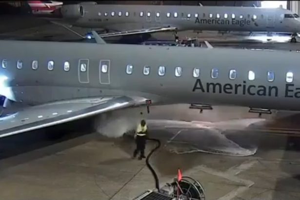 Wild video shows Texas airport worker lose control of fuel hose, spewing highly flammable liquid all over