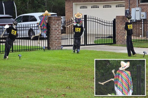 ICE-themed Halloween display in Alabama sheriff’s front yard stirs controversy — but his wife claims it was all her idea