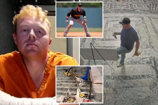 Ex-Marlins draft pick sets flags on fire, tips over iconic busts after breaking into Washington state Capitol: officials