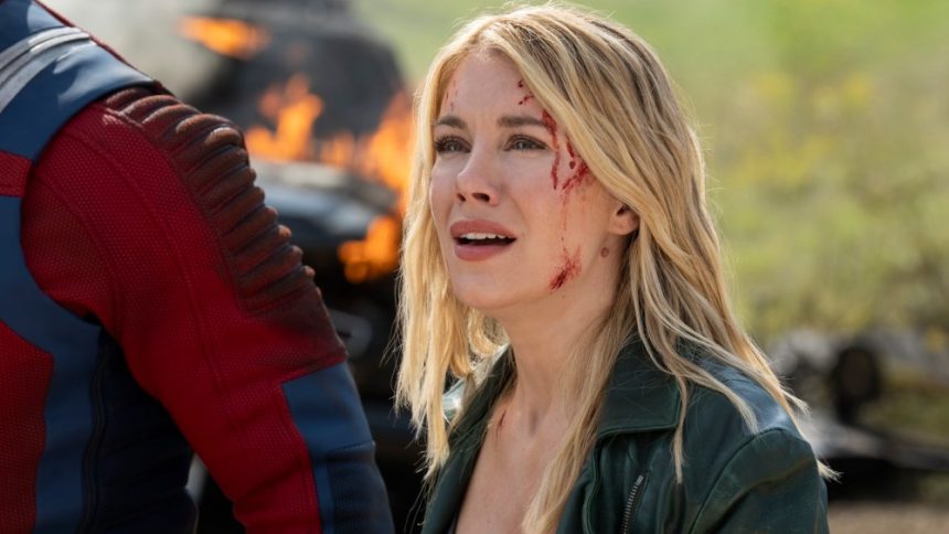 ‘Peacemaker’ Star Jennifer Holland On Harcourt’s Romantic Journey and the ‘Fun’ of Her Fight Scenes: ‘I Got to Throw “Mein Kampf” at a Nazi’s Face’