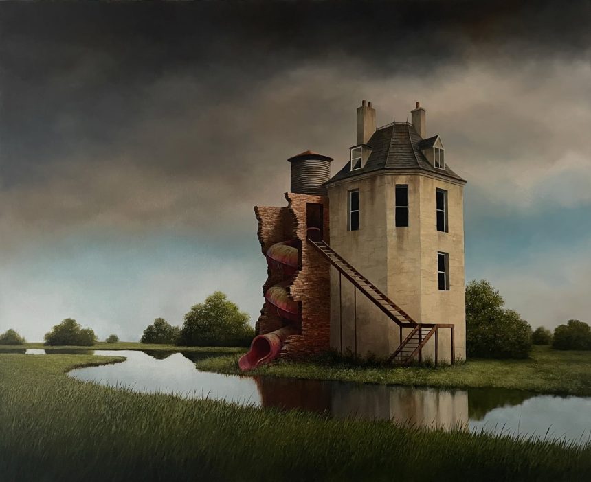 Sinister Skies Set the Scene for Derelict Buildings in Lee Madgwick’s Surreal Paintings