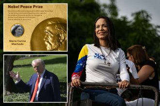 Nobel Peace Prize winner Maria Corina Machado dedicates it to Trump