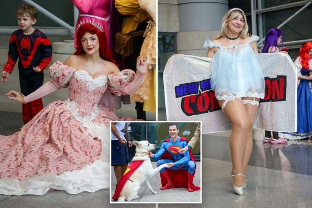 Inside the elaborate costumes at NY Comic Con – including couch-turned-ballgown, hand-bedazzled Cinderella slippers